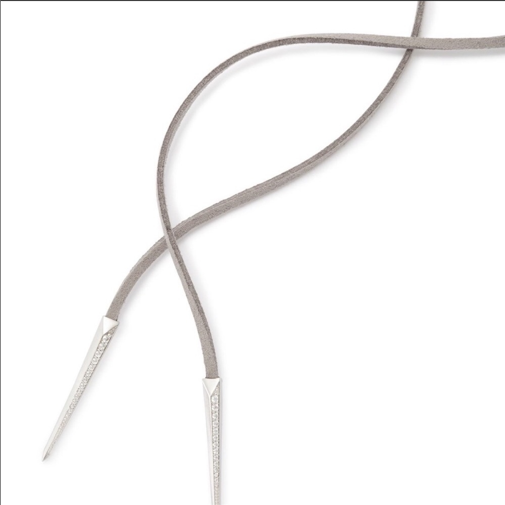 KENRA SCOTT GREY SUEDE LARIAT NECKLACE